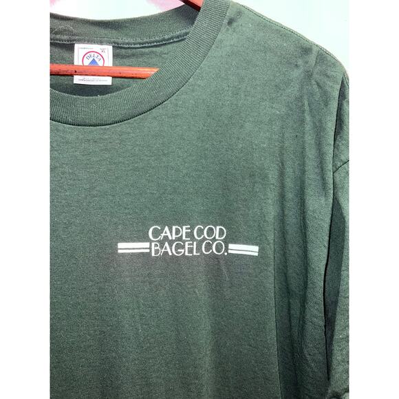 Vintage Cape Cod Bagel Company Shirt Delta Green Short Sleeve Tee 90s 1990s XL - Picture 2 of 7
